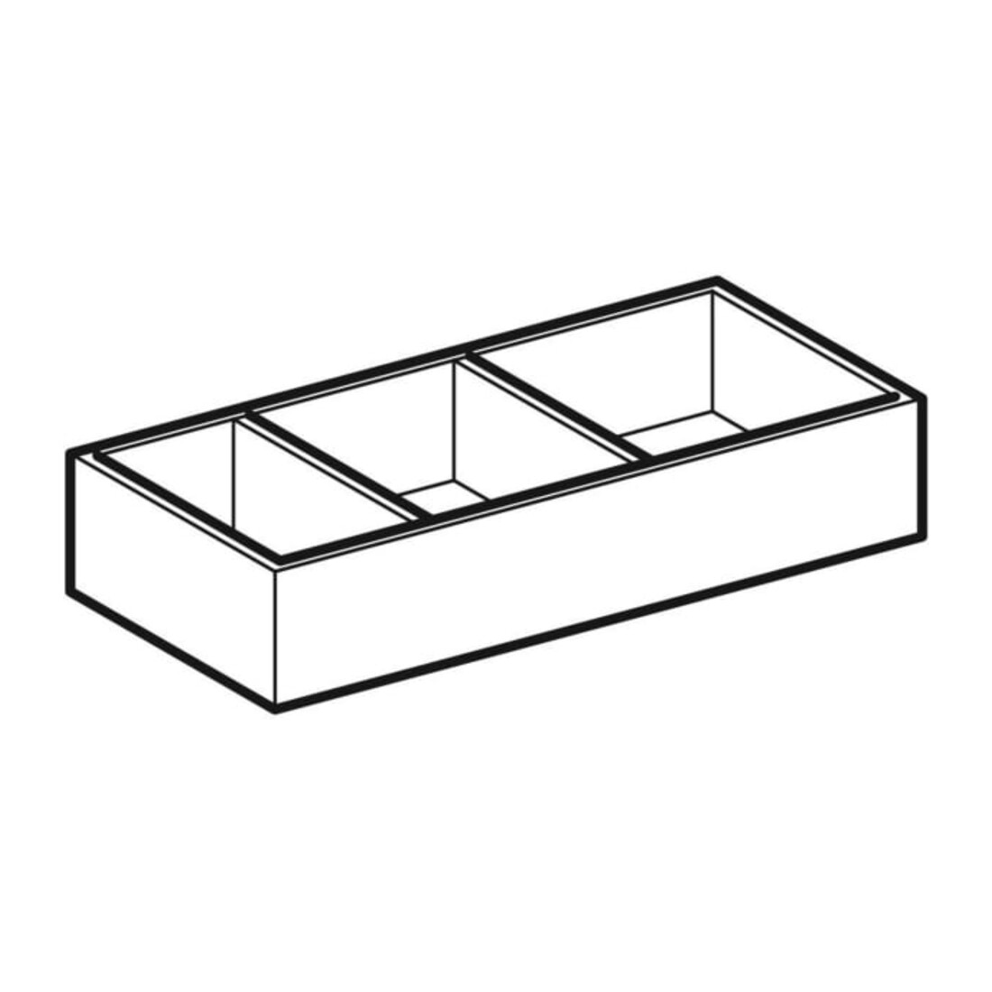 Geberit Schubladeneinsatz Xeno2 32,3x6,2x15,0cm, H-Teil., Mel. Holz/grau