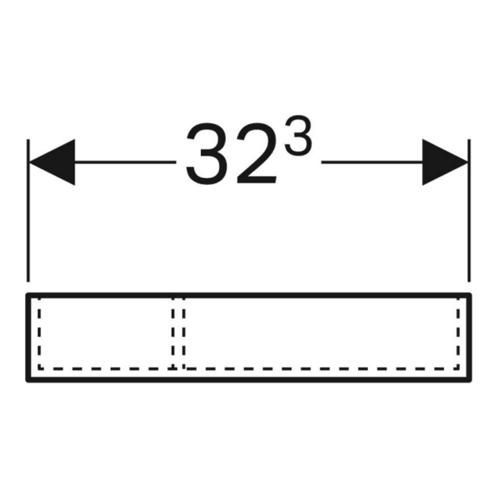 Geberit Schubladeneinsatz Xeno2 32,3x6,2x15,0cm, T-Teil., Mel. Holz/grau
