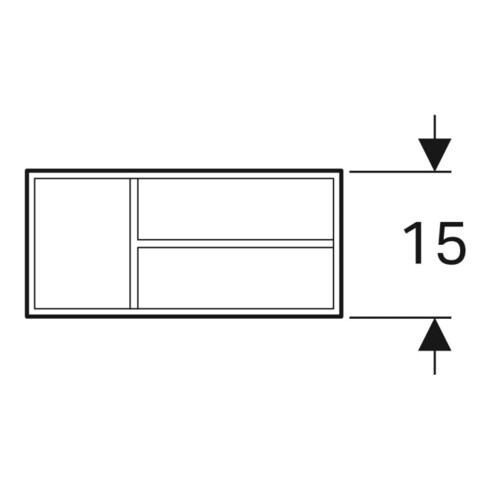 Geberit Schubladeneinsatz Xeno2 32,3x6,2x15,0cm, T-Teil., Mel. Holz/grau
