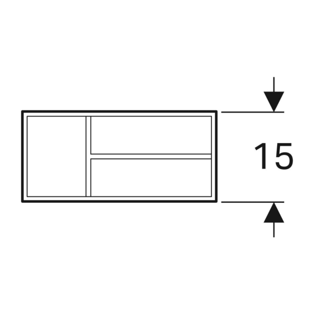 Geberit Schubladeneinsatz Xeno2 32,3x6,2x15,0cm, T-Teil., Mel. Holz/grau