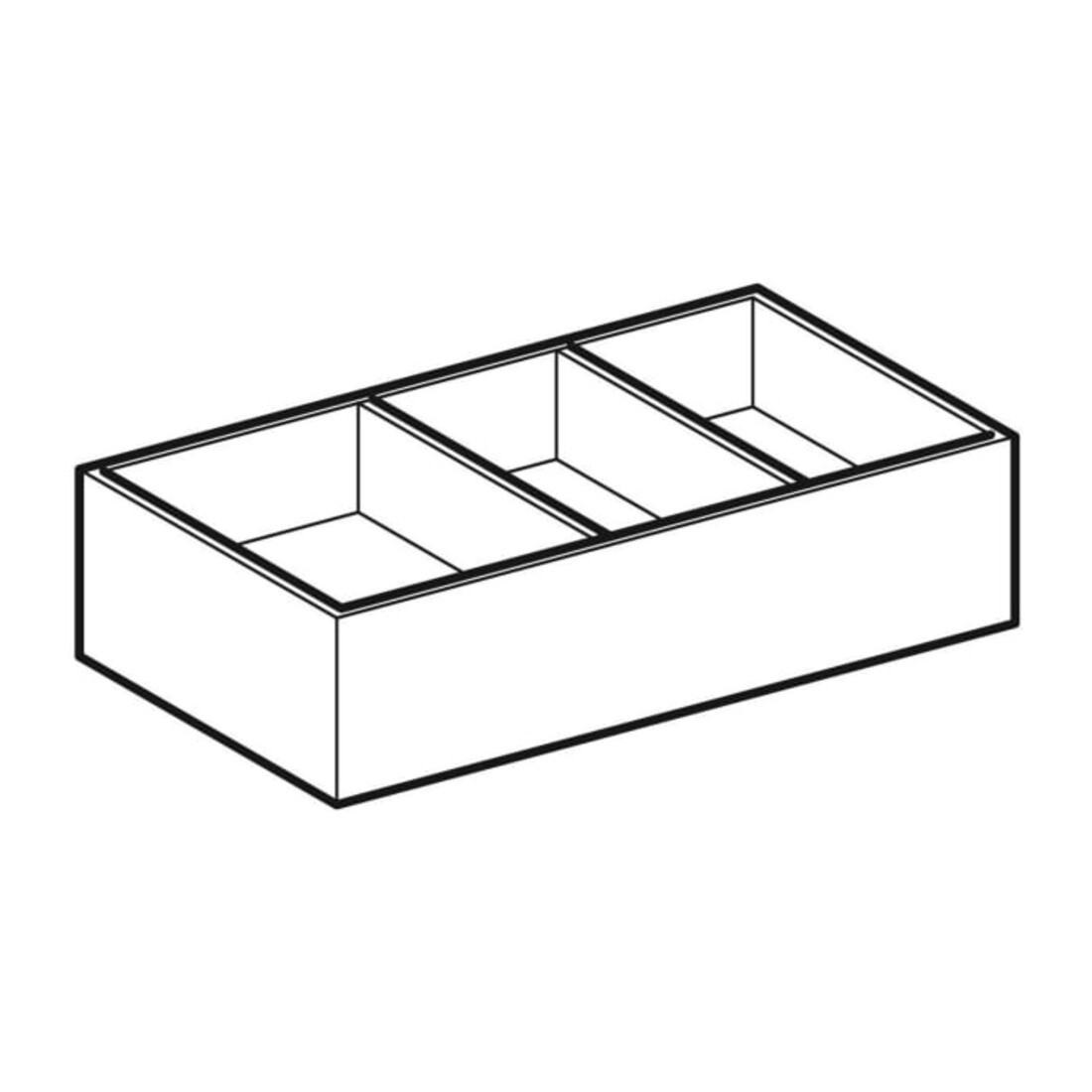 Geberit Schubladeneinsatz Xeno2 37,3x6,2x20,8cm, H-Teil., Mel. Holz/grau