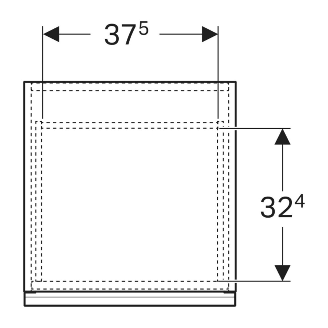 Geberit Seitenschrank Acanto 1 La., 1 I-Lade, B 46cm, la. ma / la. gl