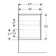 Geberit Seitenschrank Acanto 1 Lade, 1 Innenlade, Br. 46cm, Nussbaum-2