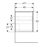 Geberit Seitenschrank Acanto 1 Lade, 1 Innenlade, Br. 46cm, Nussbaum-2