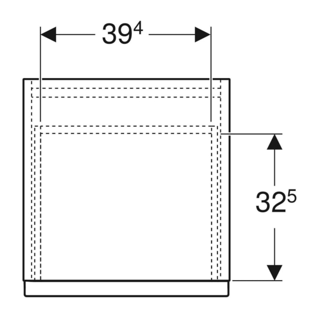 Geberit Seitenschrank iCon 45x60x47,6cm, 2 L, w/lack. hgl/Gr. vc