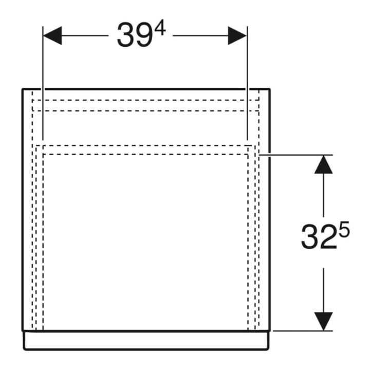 Geberit Seitenschrank iCon 45x60x47,6cm, 2 Laden, Eiche/Gr. la. ma