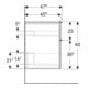 Geberit Seitenschrank iCon 45x60x47,6cm, 2 Laden, Eiche/Gr. la. ma