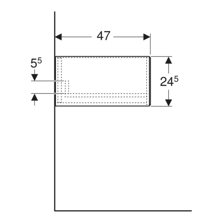 Geberit Seitenschrank One 45x24,5x47cm, 1 L, Eiche/Mela Holzst.