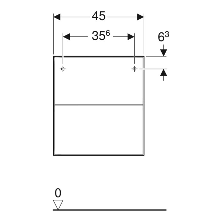 Geberit Seitenschrank One 45x49,2x47cm, 2 L, sand-grau/l hochgl.