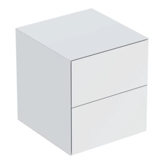 Geberit Seitenschrank One 45x49,2x47cm, 2 Laden, w/lack. matt