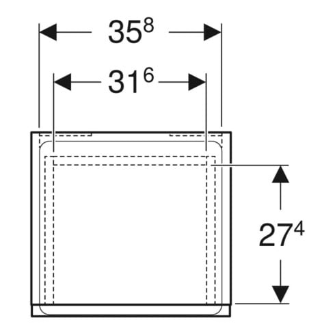 Geberit Seitenschrank Renova Plan 39x70x36cm, 1 T, 1 La., N, F. strukt.