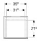 Geberit Seitenschrank Renova Plan 39x70x36cm, 1 T, 1 La., w, lack. hochgl.
