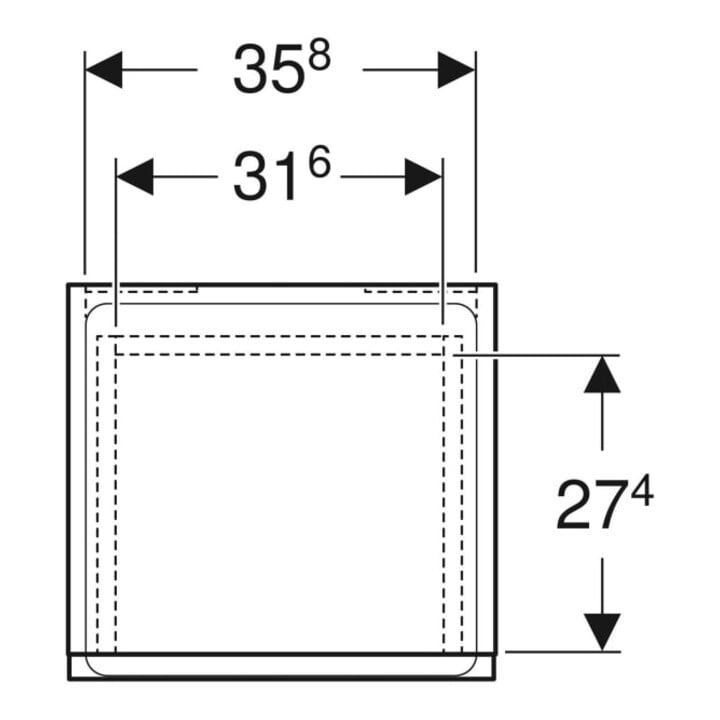 Geberit Seitenschrank Renova Plan 39x70x36cm, 1 T., 1 Lade, la., lack. ma
