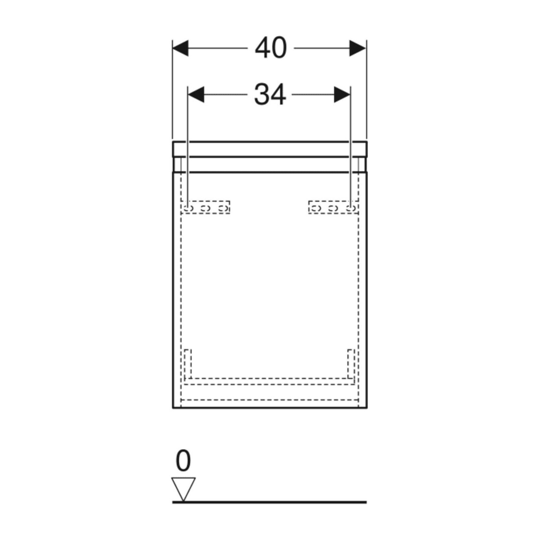 Geberit Seitenschrank Renova Plan 40x55x44,5cm, 1 La., N he, F. strukt.