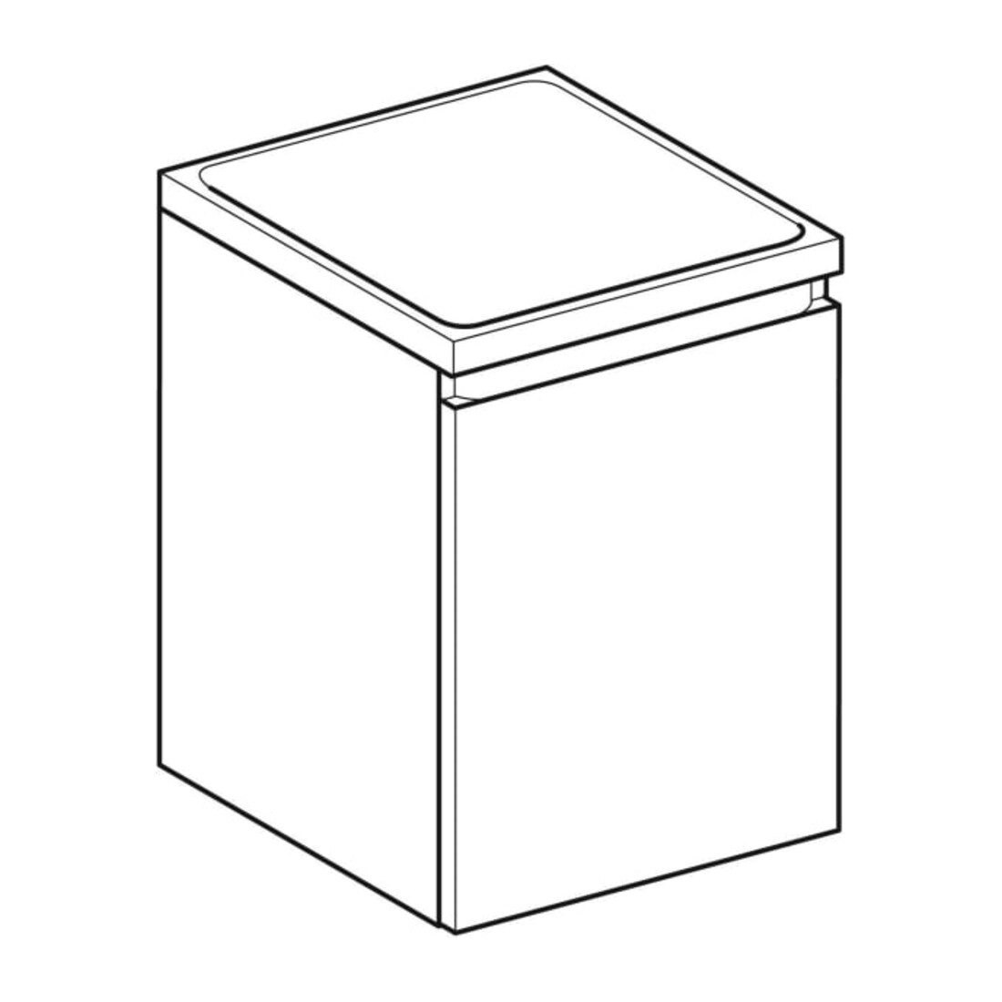 Geberit Seitenschrank Renova Plan 40x55x44,5cm, 1 Lade, we., lack. hochgl.
