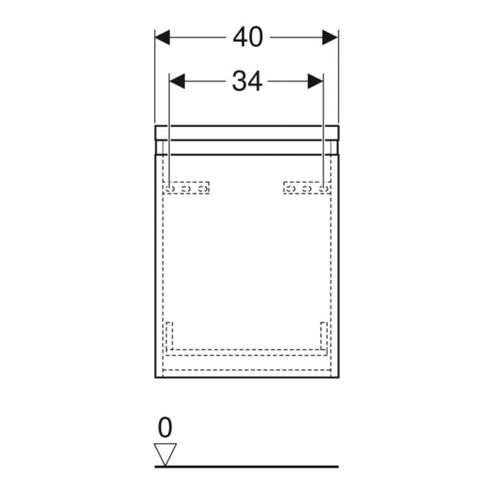 Geberit Seitenschrank Renova Plan 40x55x44,5cm, 1 Lade, we., lack. hochgl.