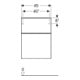 Geberit Seitenschrank Smyle Square 45x60x47cm, m 2 Laden, sandgr. hochglanz-5