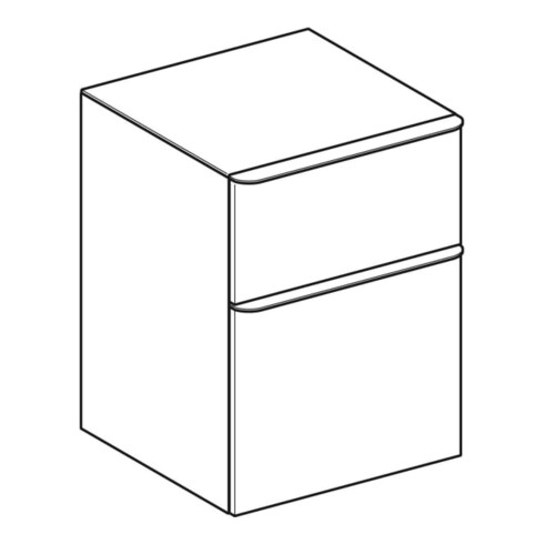 Geberit Seitenschrank Smyle Square 45x60x47cm, m 2 Laden, sandgr. hochglanz