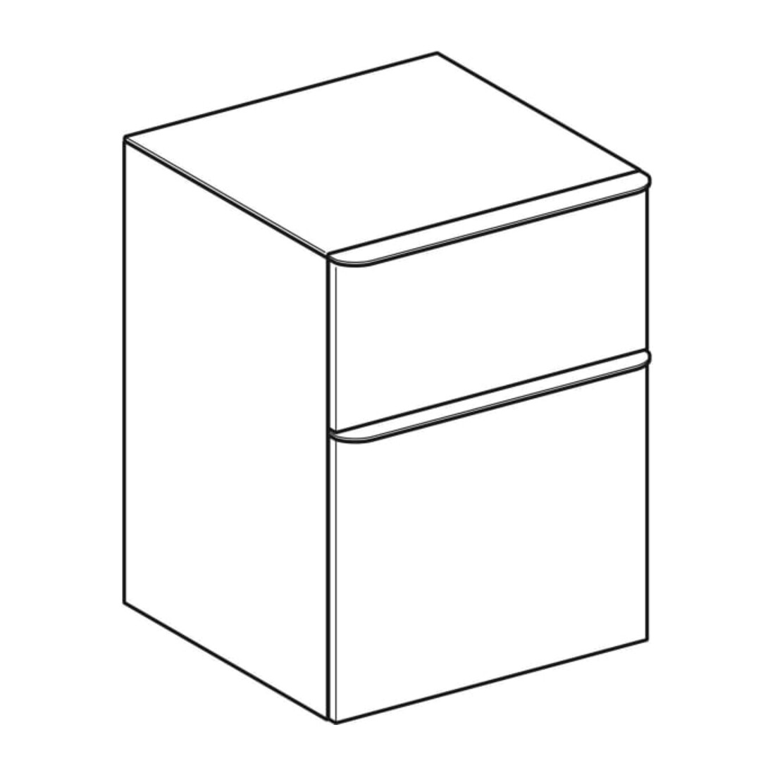 Geberit Seitenschrank Smyle Square 45x60x47cm, mit 2 Schubladen, lava matt
