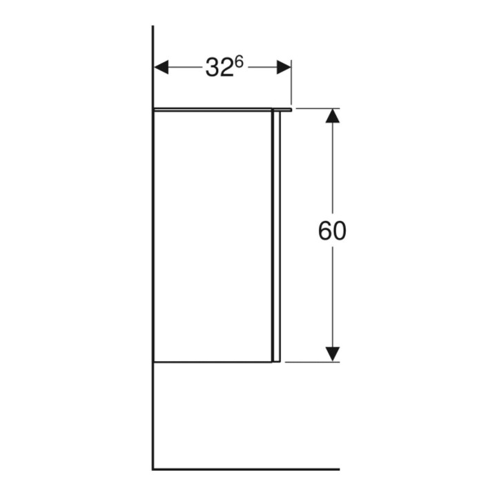 Geberit Seitenschrank Smyle Square L, 36x60x32,6cm, Holz Nussb hick., 1 T.
