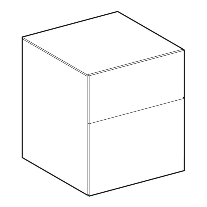 Geberit Seitenschrank Xeno2 45x51x46,2cm, m 2 Laden, strukt./sch.-gr