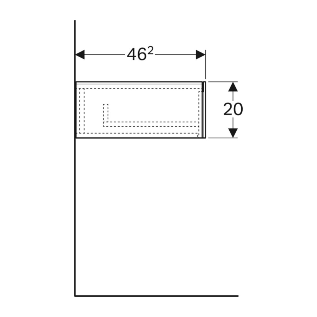 Geberit Seitenschrank Xeno2 58x20x46,2cm, m Lade, hochglänzend/weiß