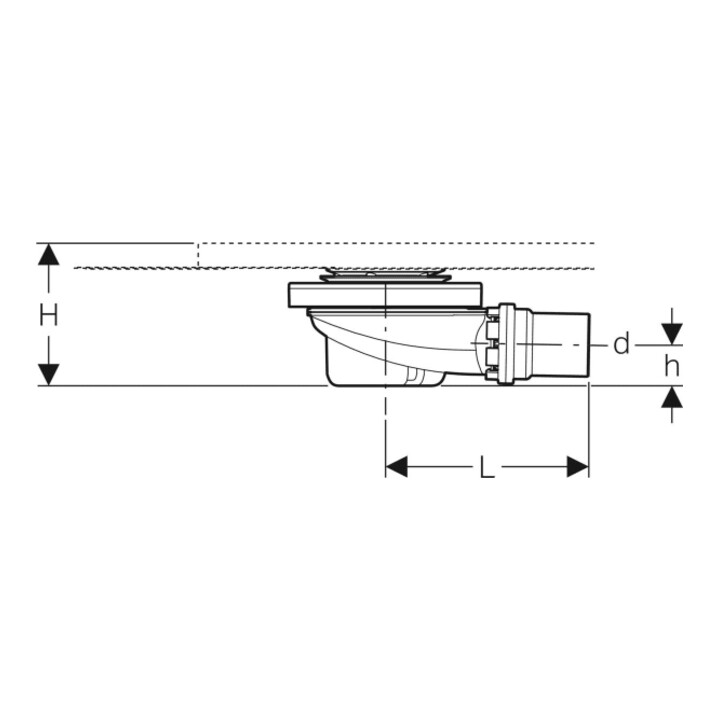 Geberit Setaplano Bonde de receveur de douche pour surface de douche, avec support siphon, 50 mm