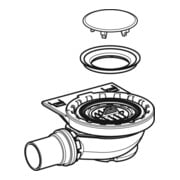 Geberit Setaplano Bonde de receveur de douche pour surface de douche, avec support siphon, 50 mm-4