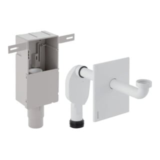Geberit Siphon anti-odeurs encastré d 50/56mm, WEK et FBS, horiz., plastique, blanc