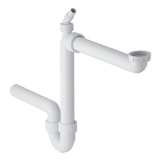 Geberit Siphon anti-odeurs G 1 1/2x50mm, sortie horizontale, pour chasse, blanc