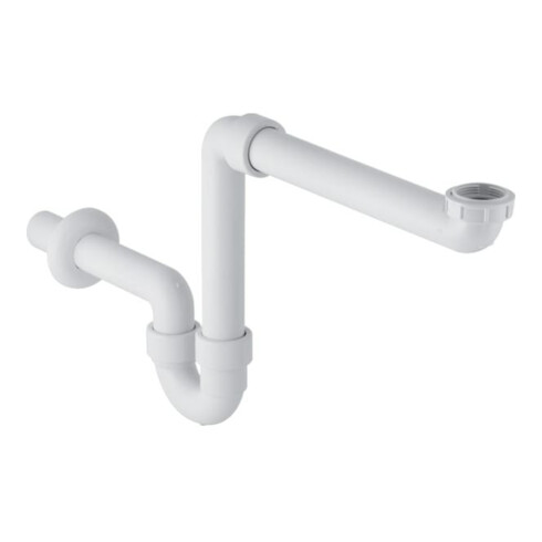 Geberit Siphon de courbure d'odeur tuyau G 1 1/2 x 1 1/4 x 40 mm, ventilation pièce, évacuation h, blanc
