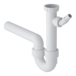 Geberit Siphon de courbure G 1 1/2x50 mm, avec tulipe, sortie horizontale, pour chasse, blanc
