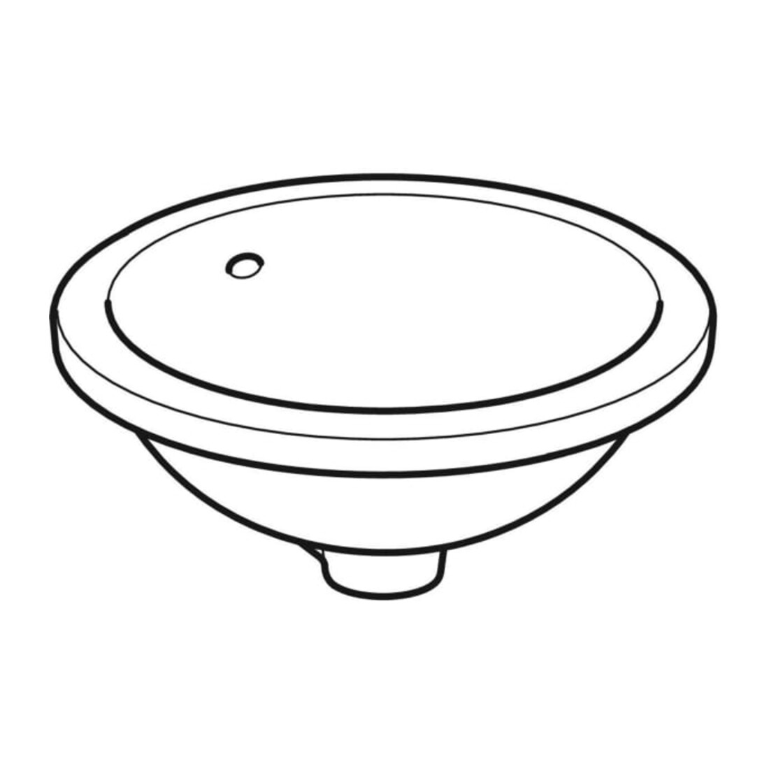 Geberit Sous-meuble lavabo VariForm 39 cm, sans robinet, avec trop-plein, rond, blanc K-Tect