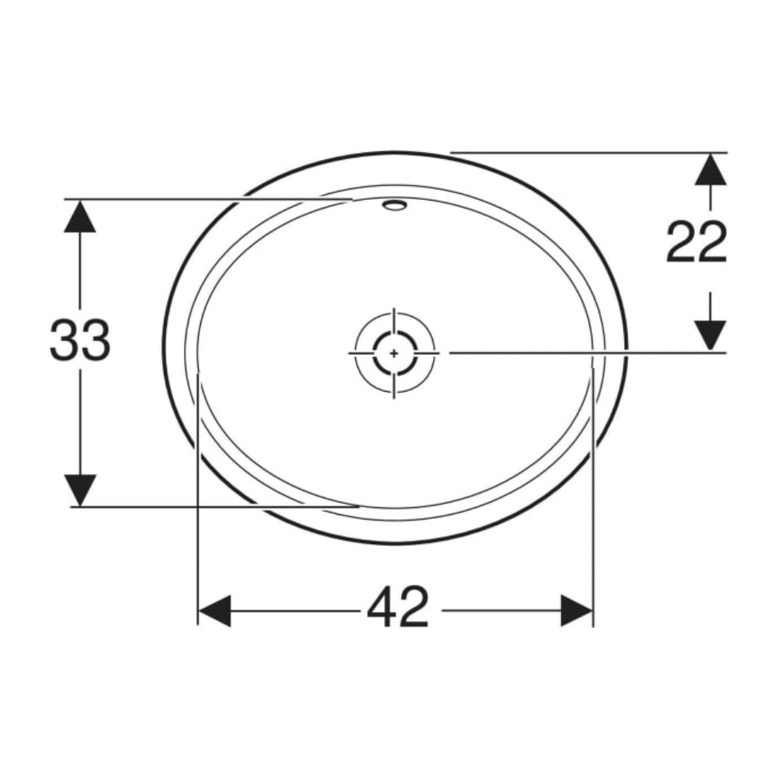 Geberit Sous-meuble lavabo VariForm 49,5x42 cm, sans trop-plein, avec trop-plein, blanc K-Tect