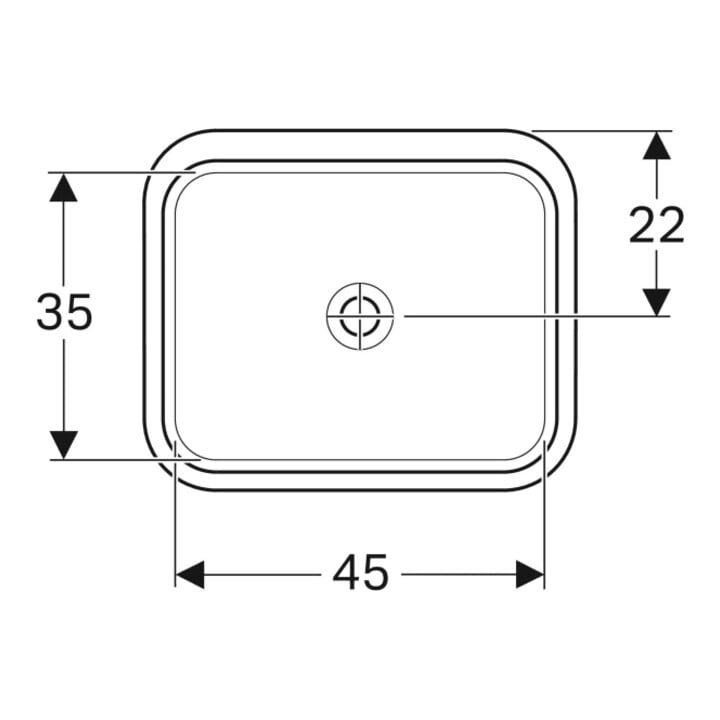 Geberit Sous-meuble lavabo VariForm 53x44 cm, sans trop-plein, verre blanc