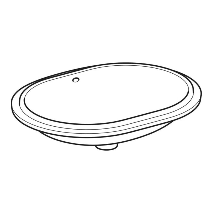 Geberit Sous-meuble lavabo VariForm 62,5x49 cm, sans trop-plein, avec trop-plein, elliptique, blanc brillant