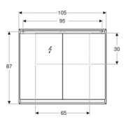 Geberit Spiegelschrank One 105x90x15cm, AL el, m ComfortL, 2 Tür.-4
