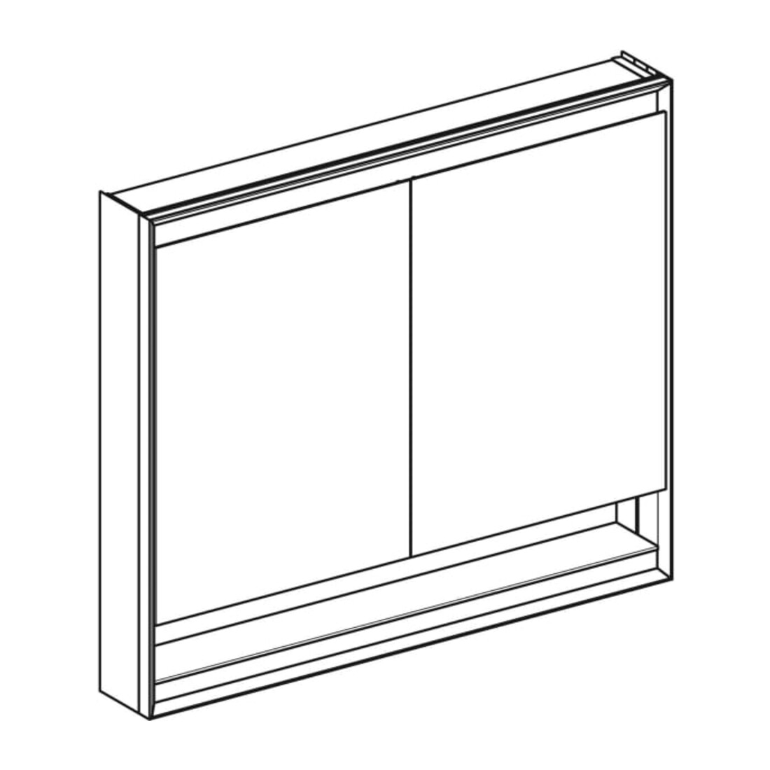 Geberit Spiegelschrank One 105x90x15cm, AL el, m N + ComL, 2 Tür.