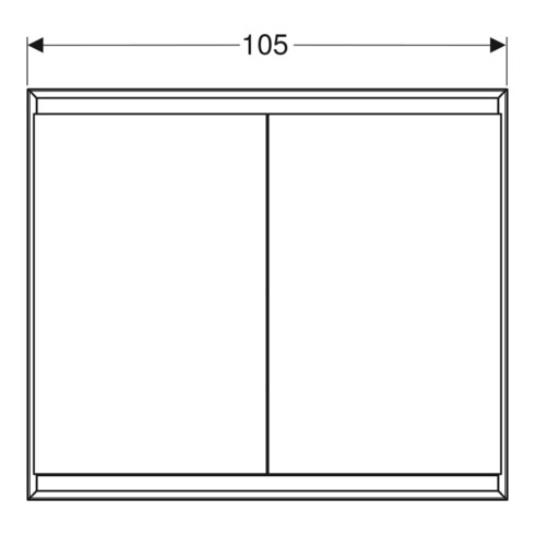 Geberit Spiegelschrank One 105x90x15cm, w/A pb, m ComfortL, 2 Tür.