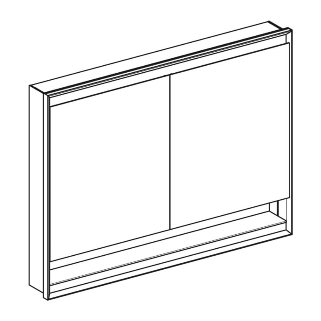 Geberit Spiegelschrank One 120x90x15cm, AL el, m N + ComL, 2 Tür.