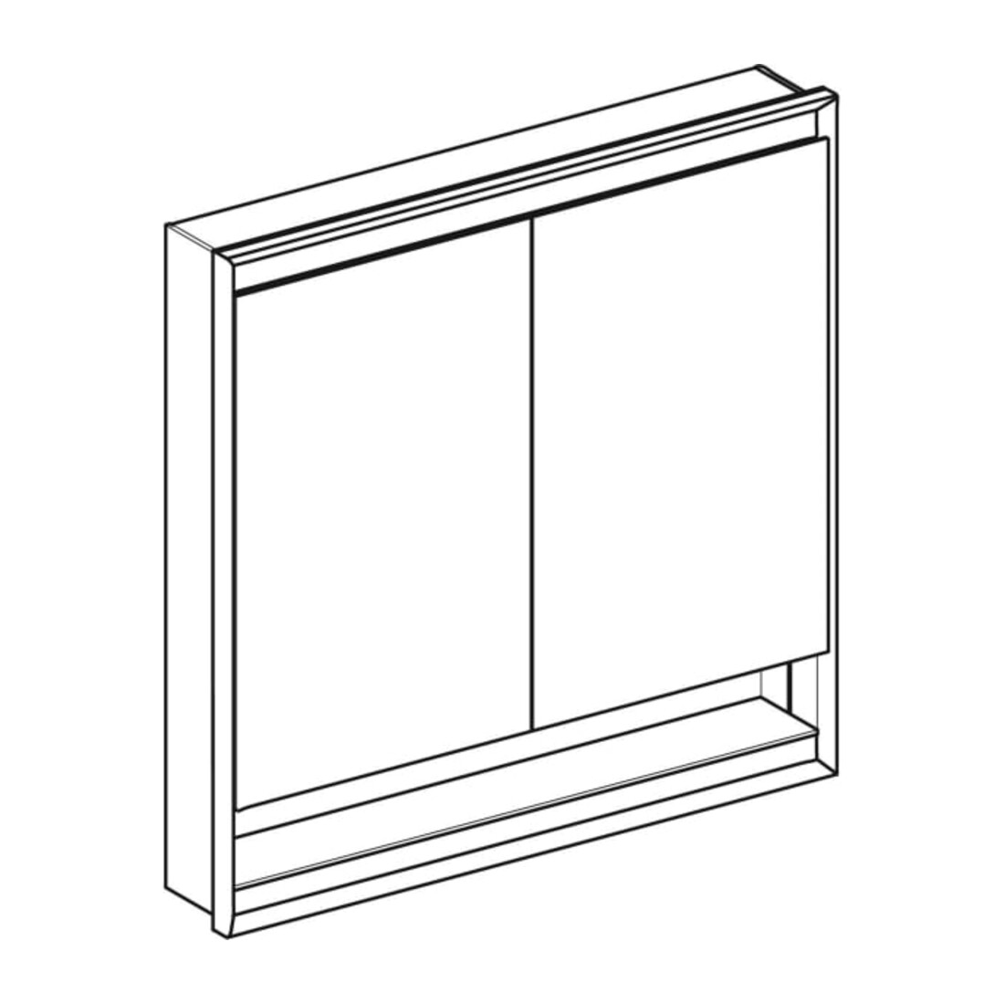 Geberit Spiegelschrank One 120x90x15cm, s m/Al pb, m N + ComL, 2 T