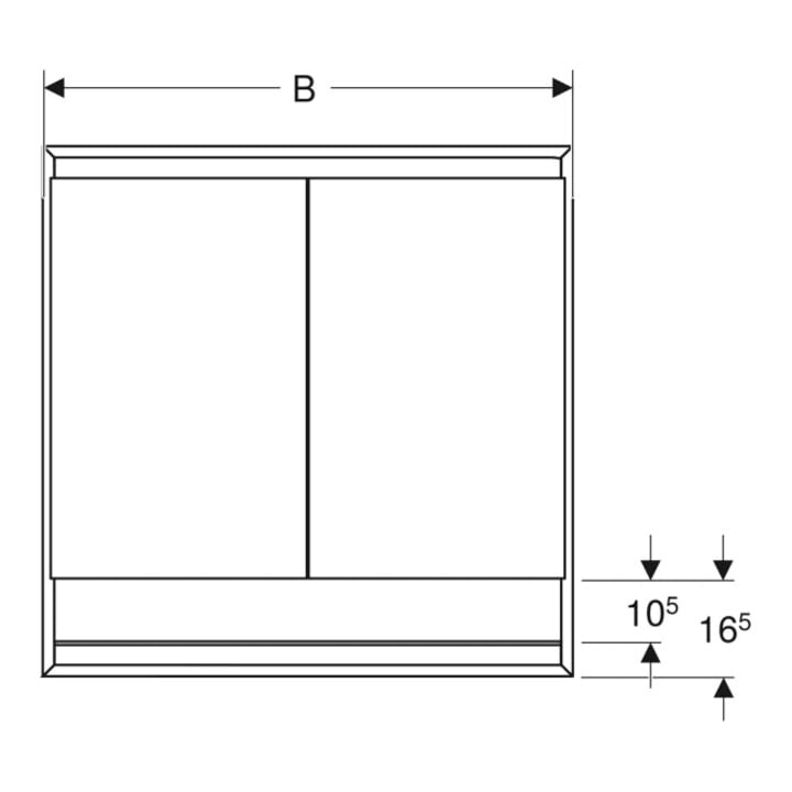 Geberit Spiegelschrank One 120x90x15cm, s m/Al pb, m N + ComL, 2 T