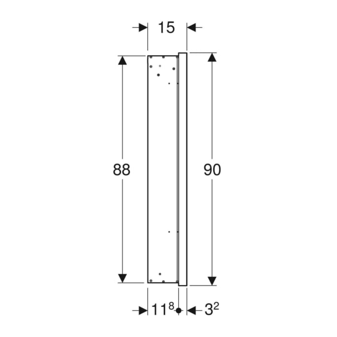 Geberit Spiegelschrank One 60x90x15cm, m ComL, 1 T, An L, w/A pb