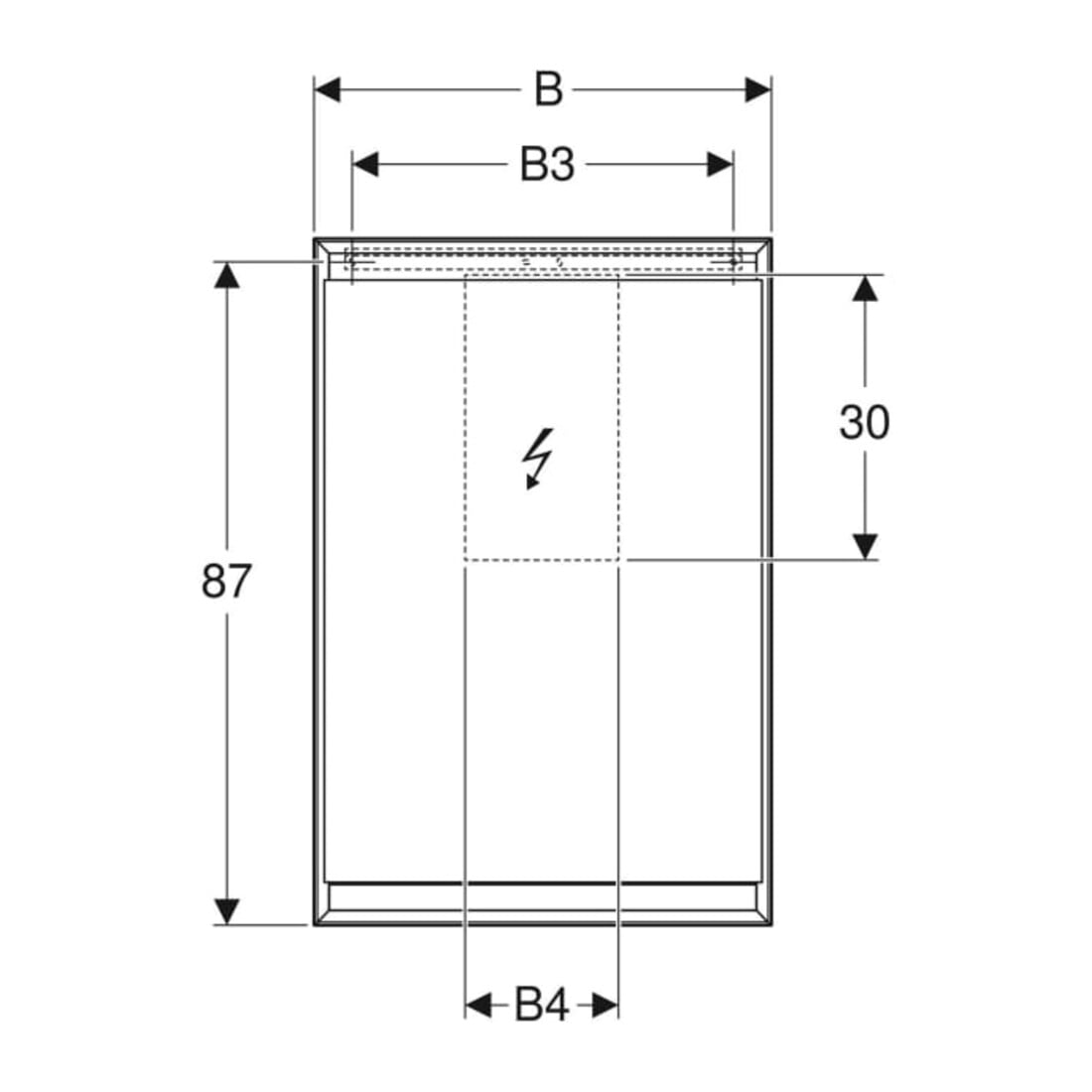 Geberit Spiegelschrank One 60x90x15cm, m ComL, 1 T, An L, w/A pb