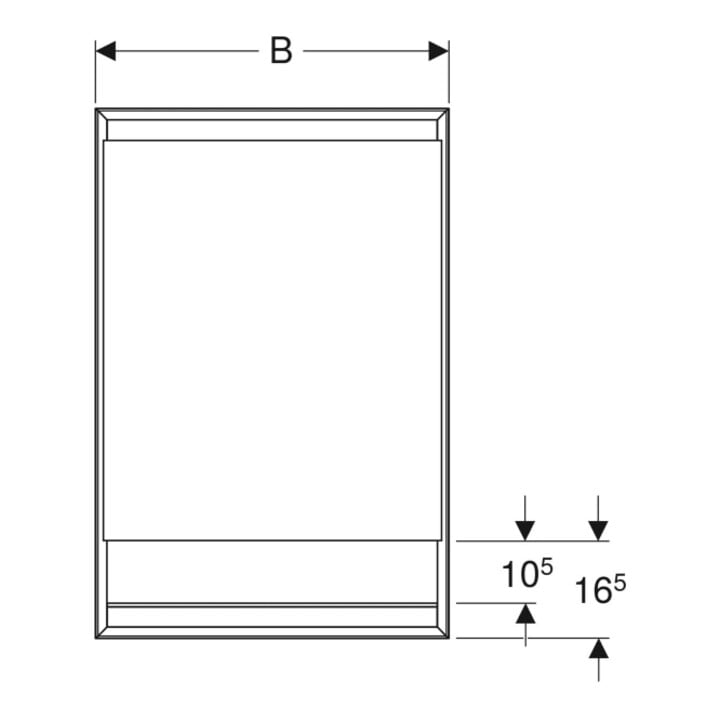 Geberit Spiegelschrank One 60x90x15cm, m N, 1 T, An L, w/A pb
