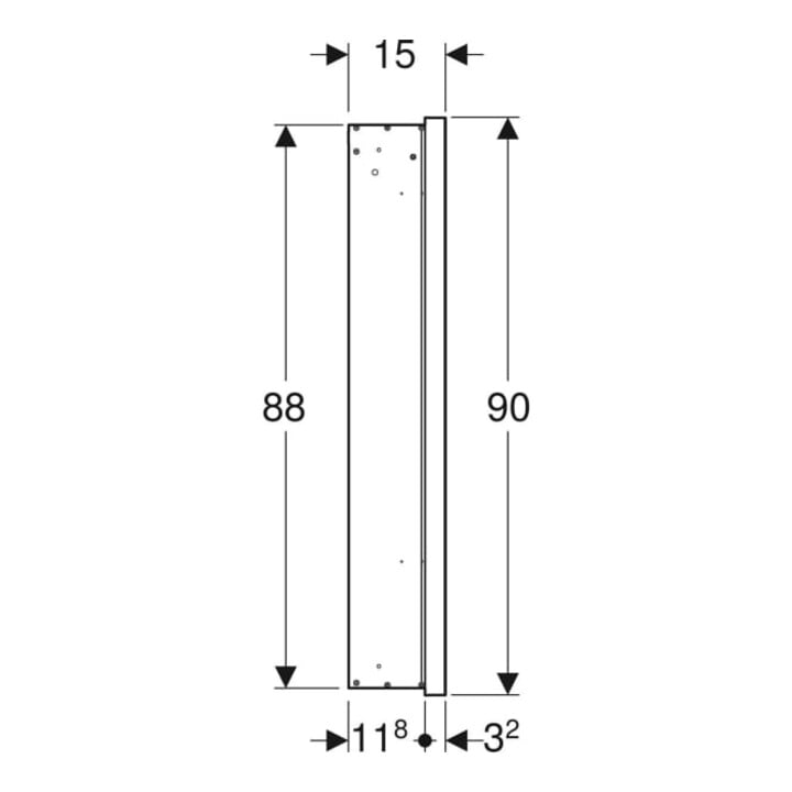 Geberit Spiegelschrank One 60x90x15cm, m N, 1 T, An L, w/A pb