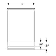Geberit Spiegelschrank One 60x90x15cm, m N, 1 T, An li, Alu elox.-5