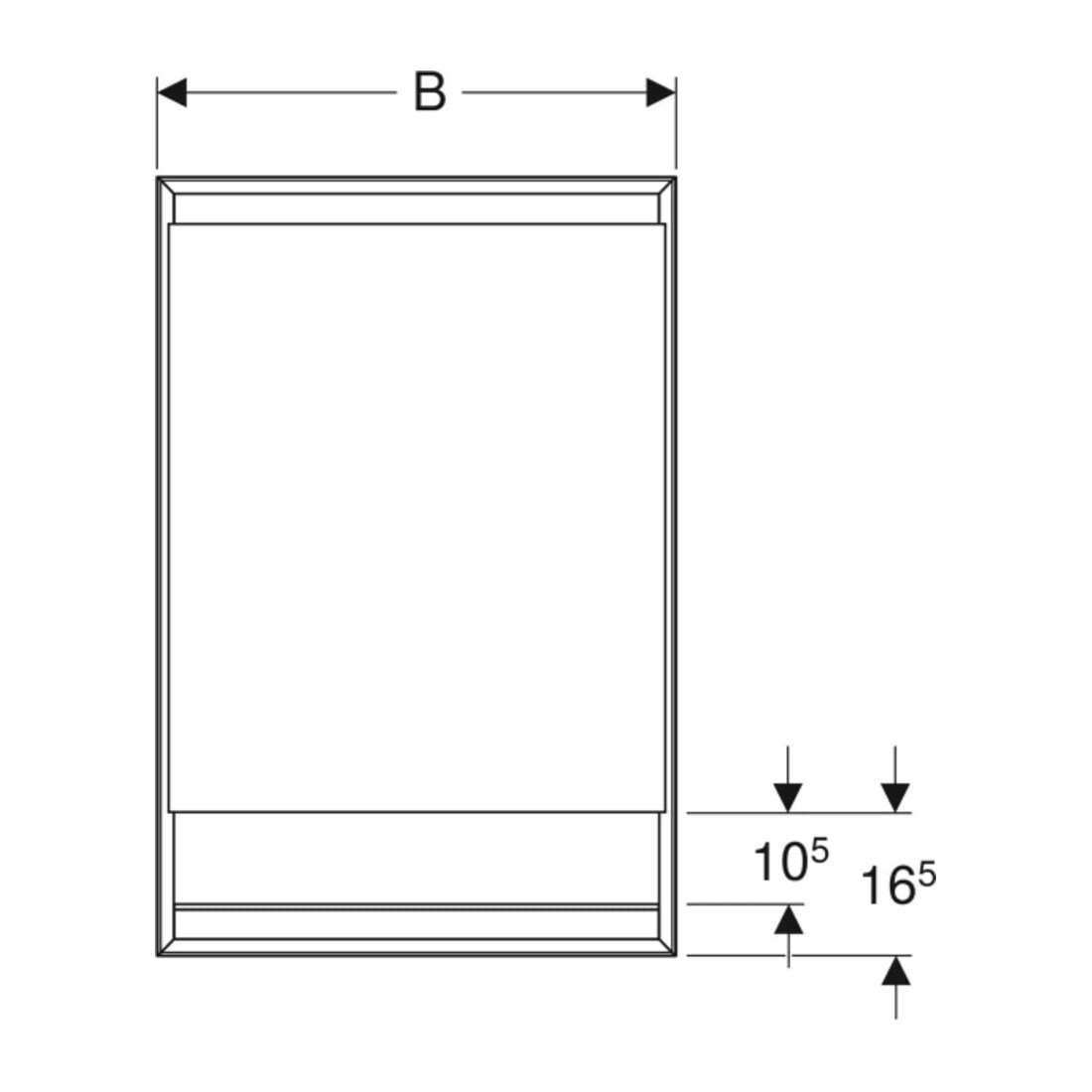 Geberit Spiegelschrank One 60x90x15cm, m N, 1 T, An li, Alu elox.