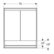 Geberit Spiegelschrank One 75x90x15cm, AL el, m N + ComL, 2 Tür.-5