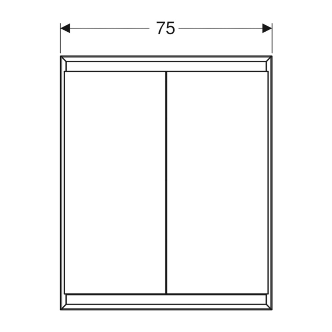 Geberit Spiegelschrank One 75x90x15cm, AL elox., m ComfortL, 2 Tür.